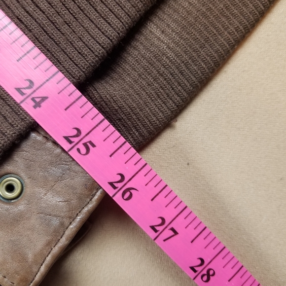 VTG 90's 80's G-III Global Identity Brown Leather Heavyweight Bomber Jacket - Picture 2 of 9